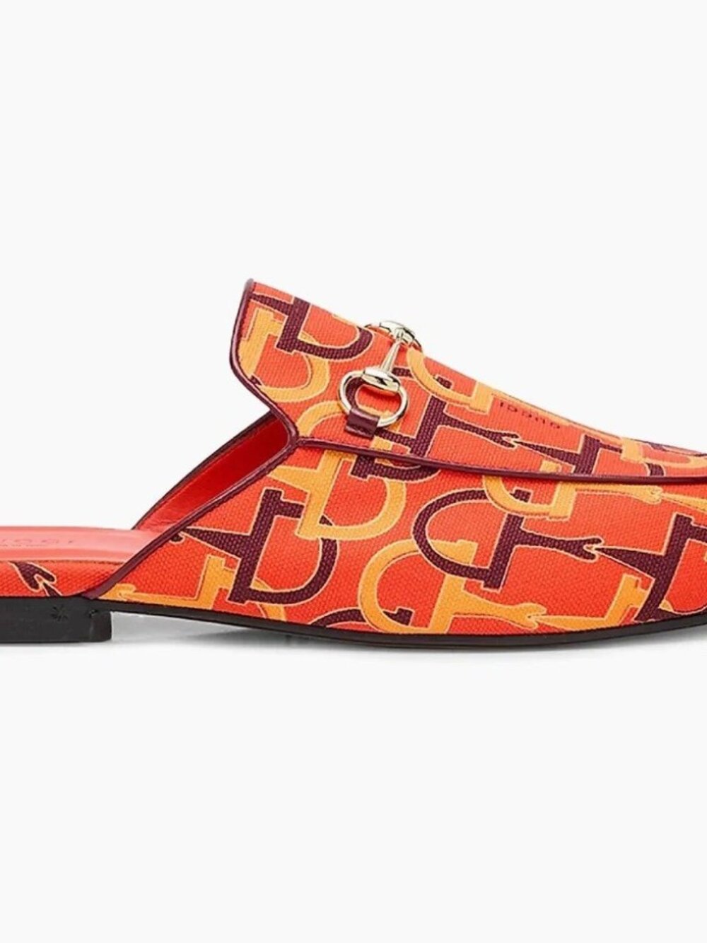 Gucci Princetown Horsebit Print Loafer Mules Size 39